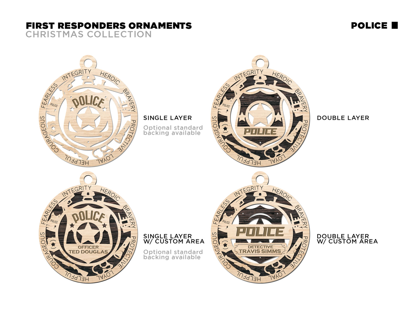 First Responder Ornaments (Customizable)