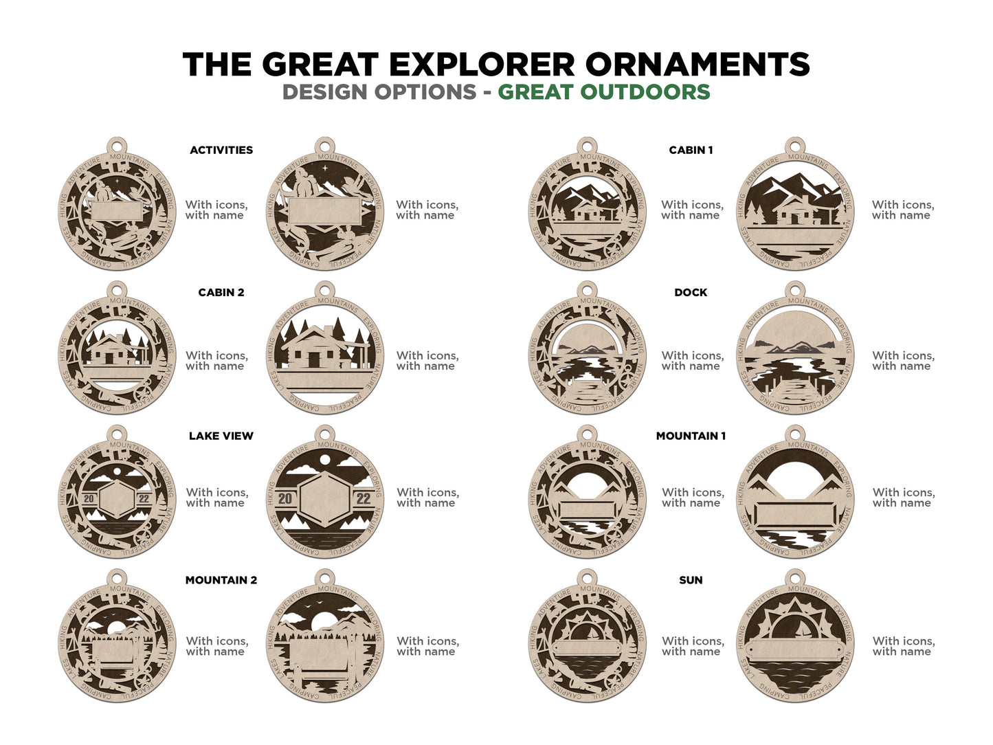 Great Explorer Ornaments (Customizable)