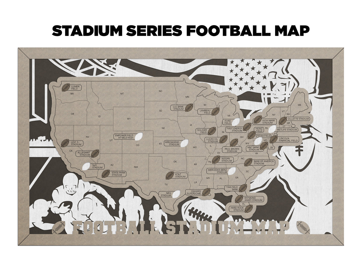 Travel Maps-Sports Stadiums (Customizable)