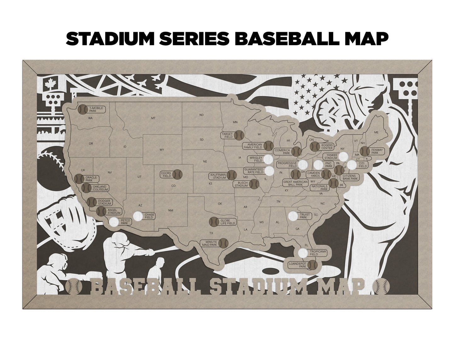 Travel Maps-Sports Stadiums (Customizable)