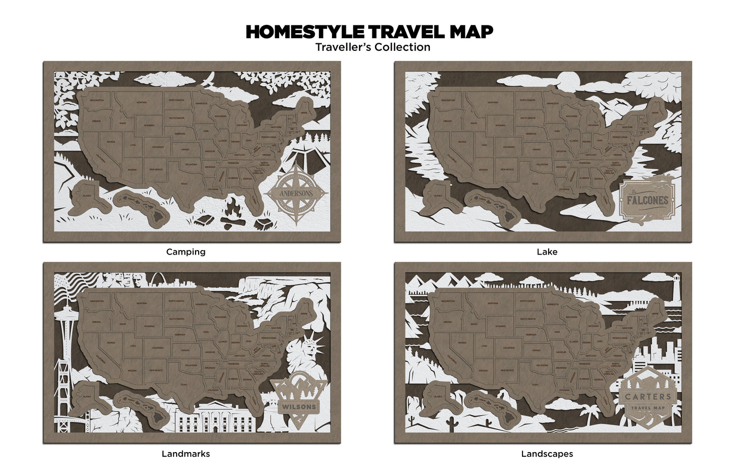 Travel Map-United States (Customizable)