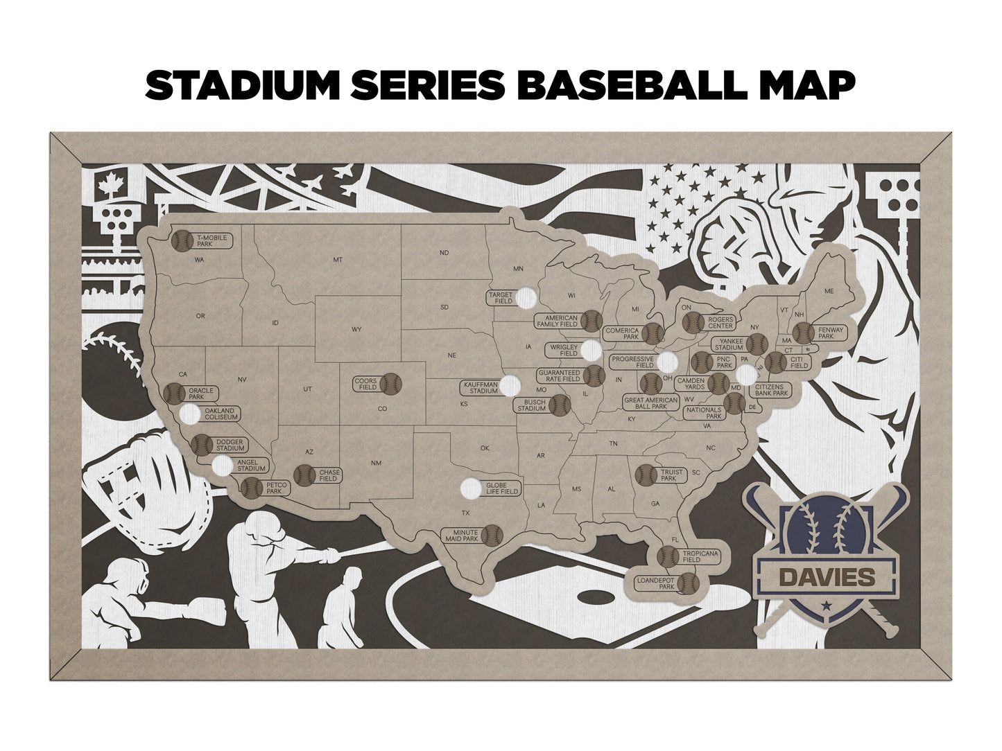 Travel Maps-Sports Stadiums (Customizable)