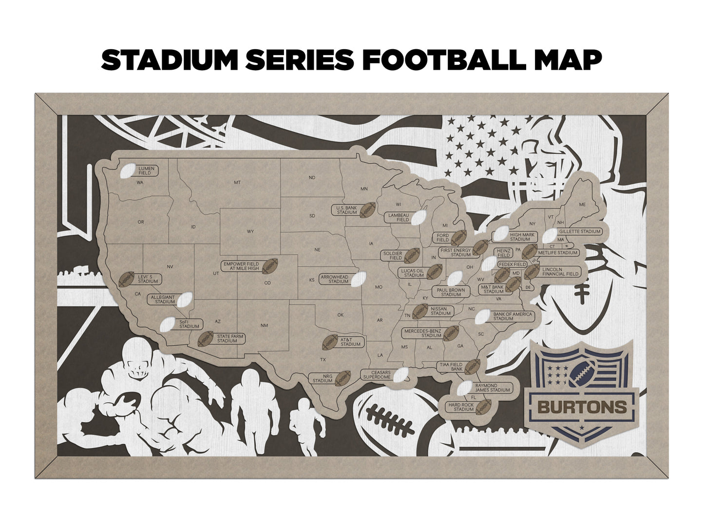 Travel Maps-Sports Stadiums (Customizable)