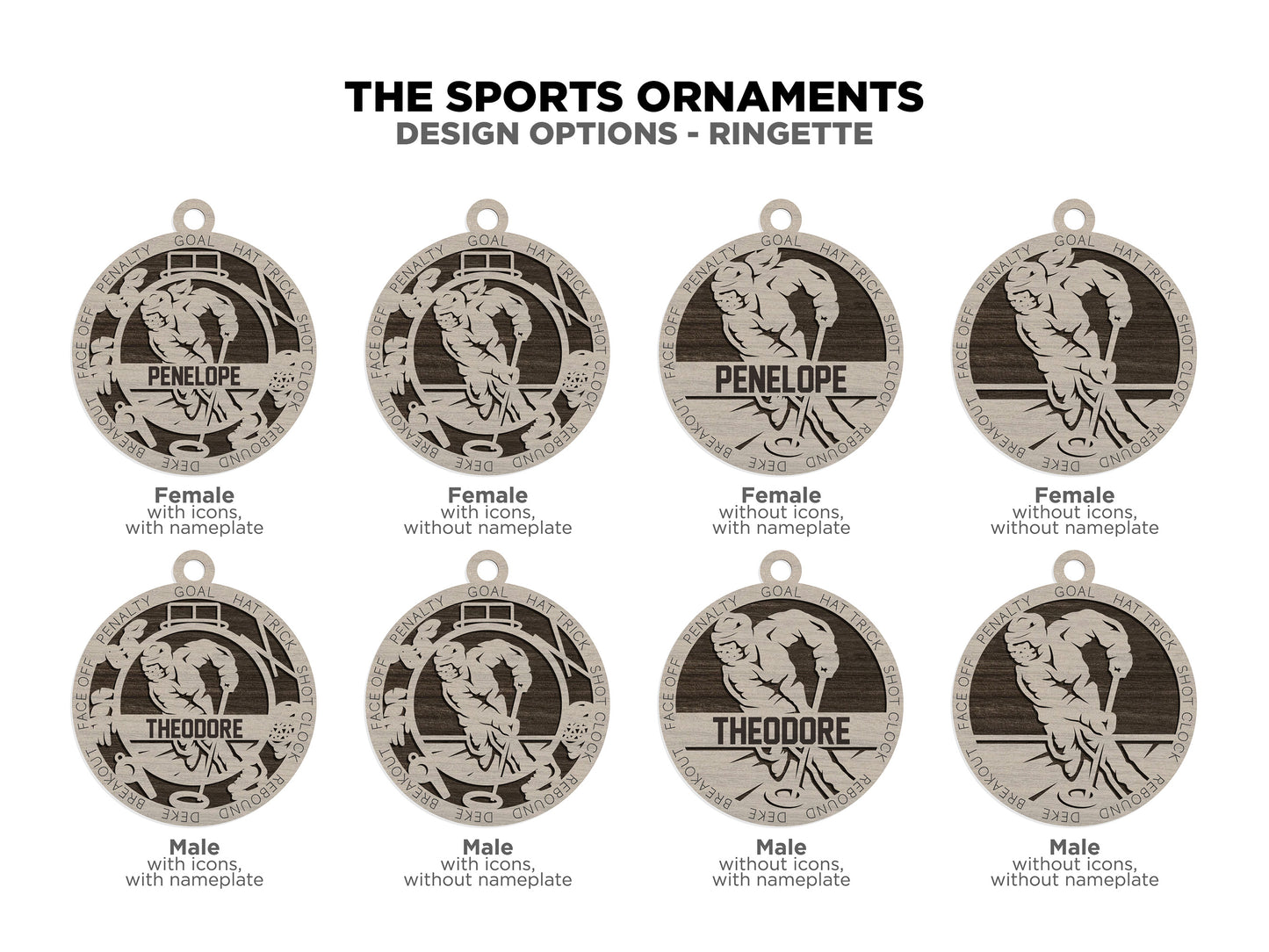 Sport Series Ornaments (Customizable)