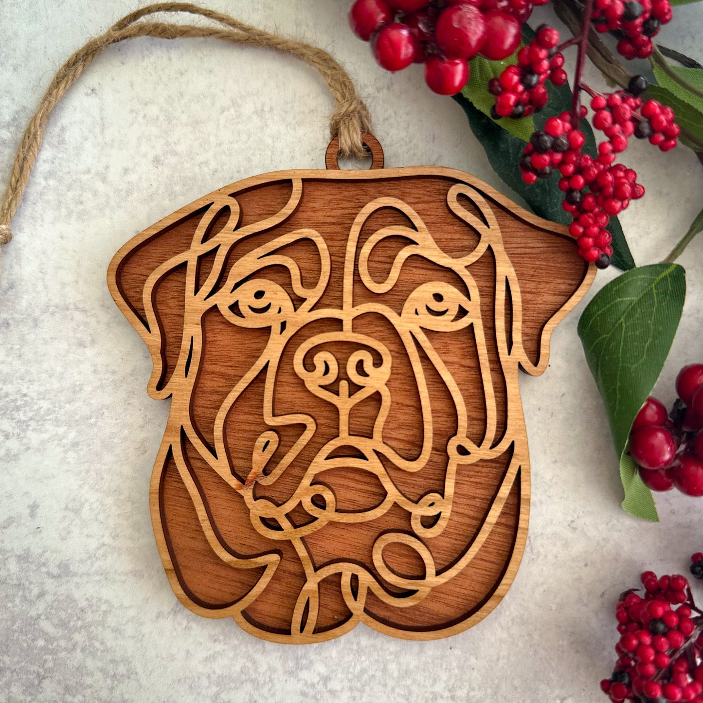 Elegant Wooden Dog Breed Ornaments & Signs