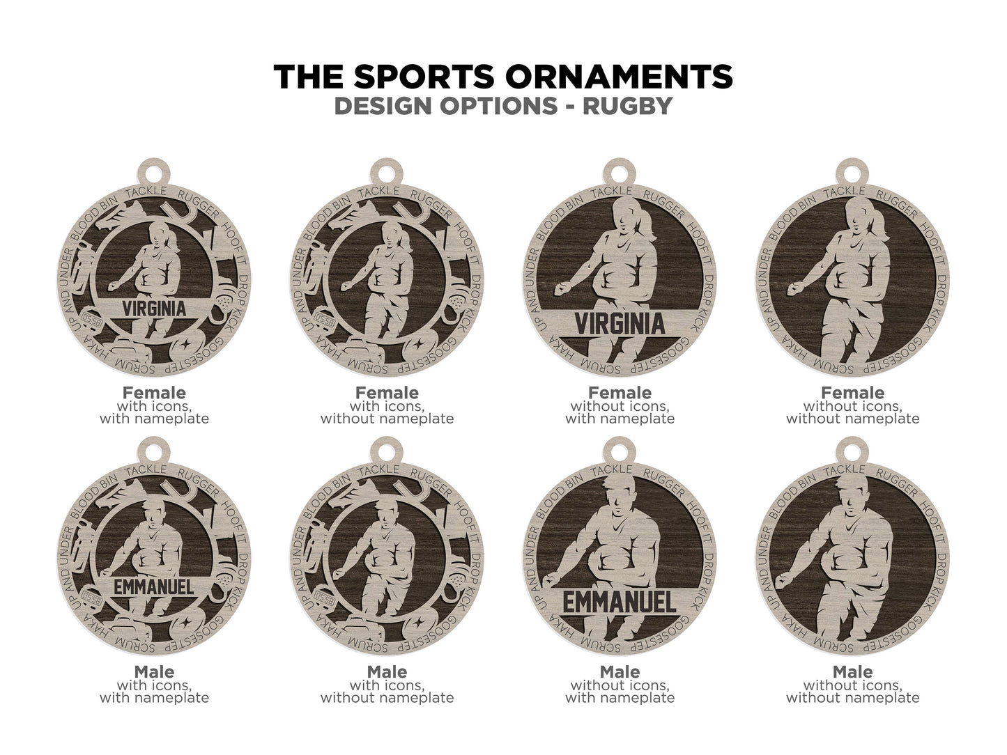 Sport Series Ornaments (Customizable)