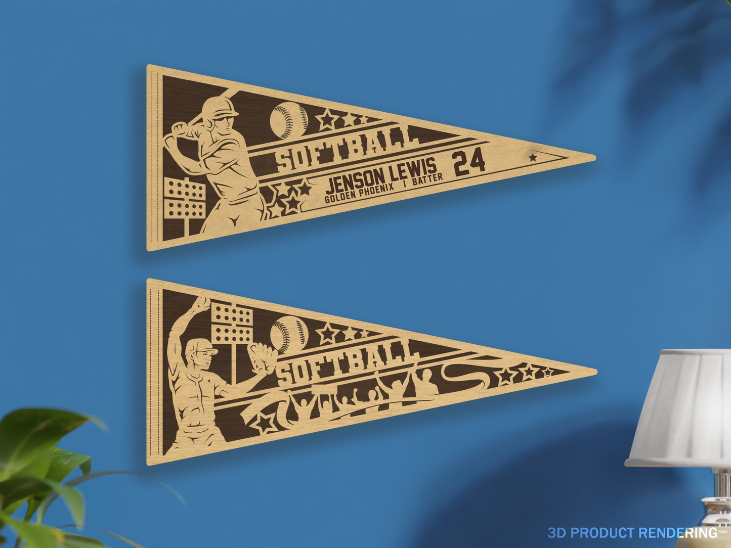 Stadium Series Sports Pennants-Softball (Customizable)