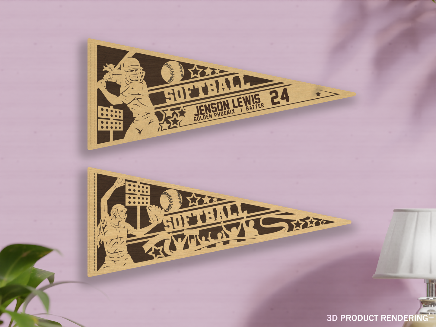 Stadium Series Sports Pennants-Softball (Customizable)