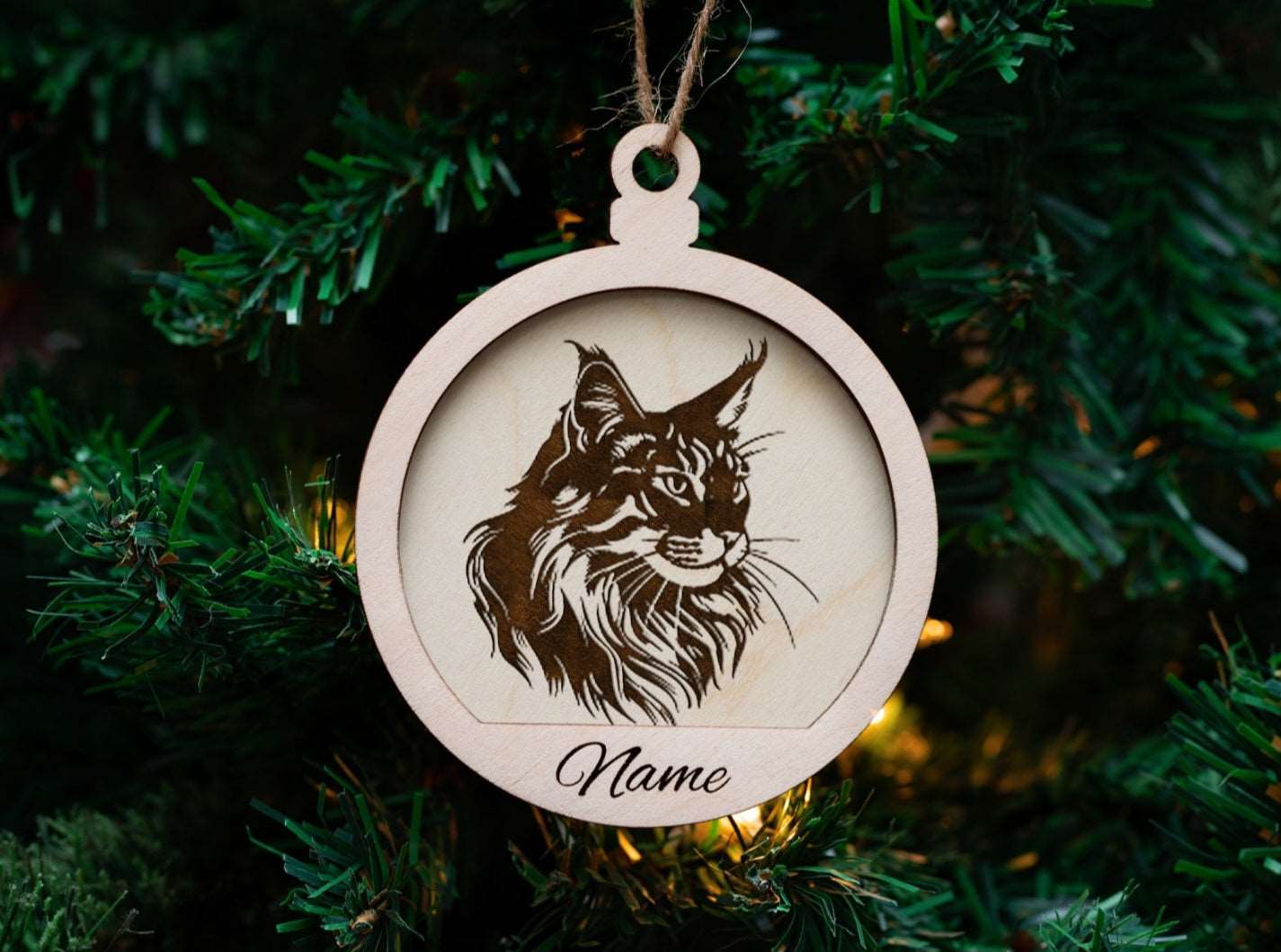 Capture the Grace and Elegance of Your Favorite Cat Breeds! Handmade, Engraved Wooden Cat Breed Ornaments