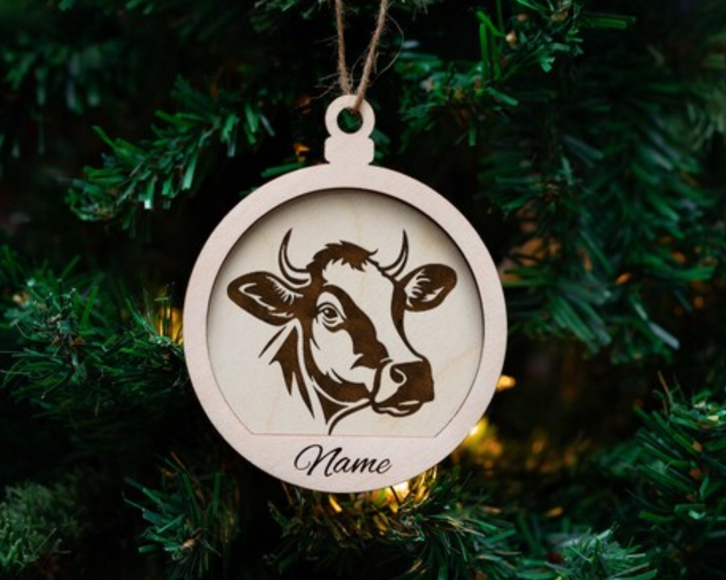 Embrace the Rustic Charm! Handmade, Engraved Wooden Farm Animal Ornaments