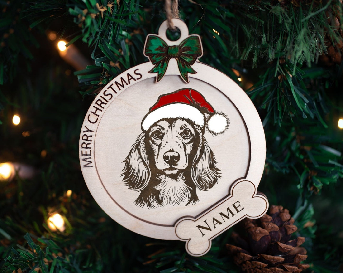 Unleash the Holiday Spirit with Handmade, Engraved Wooden Dog Breed Ornaments!