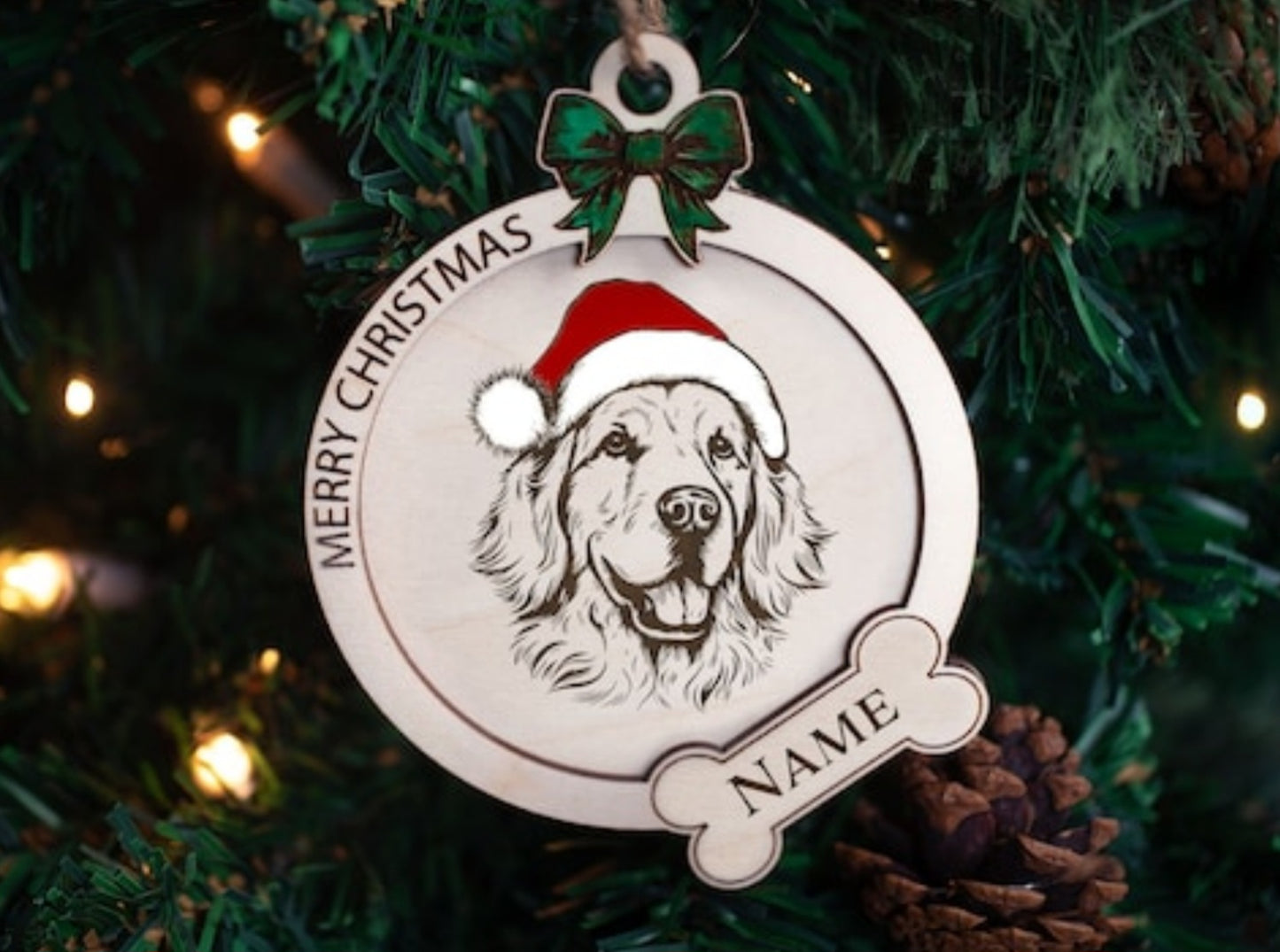 Unleash the Holiday Spirit with Handmade, Engraved Wooden Dog Breed Ornaments!