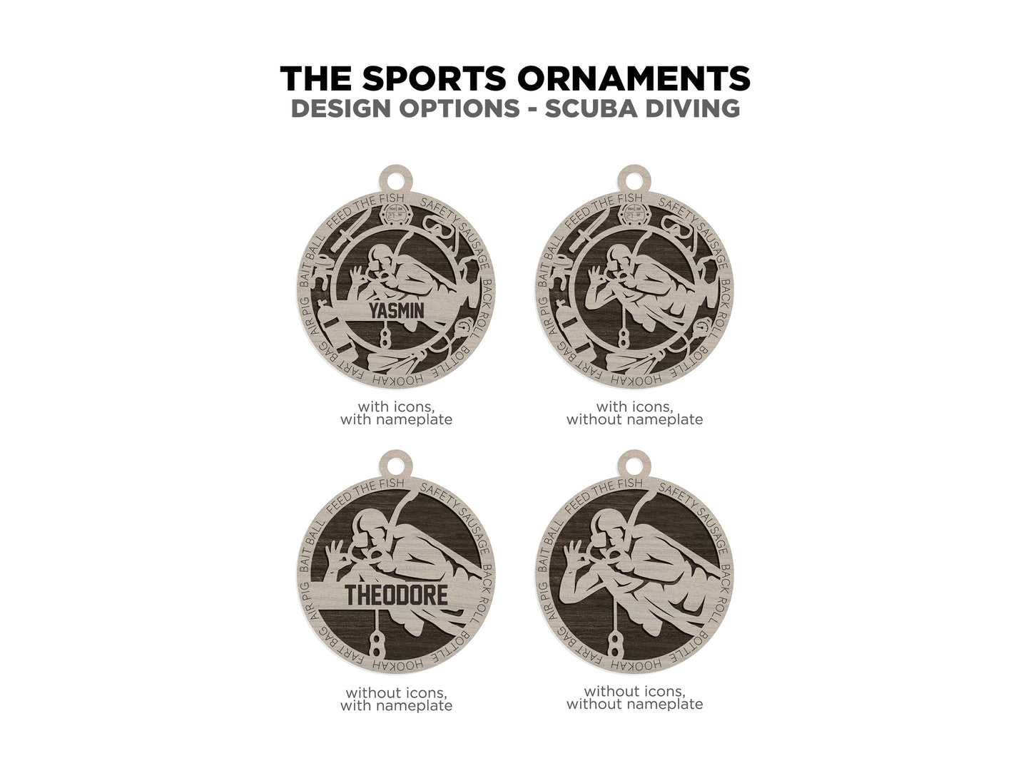 Sport Series Ornaments (Customizable)