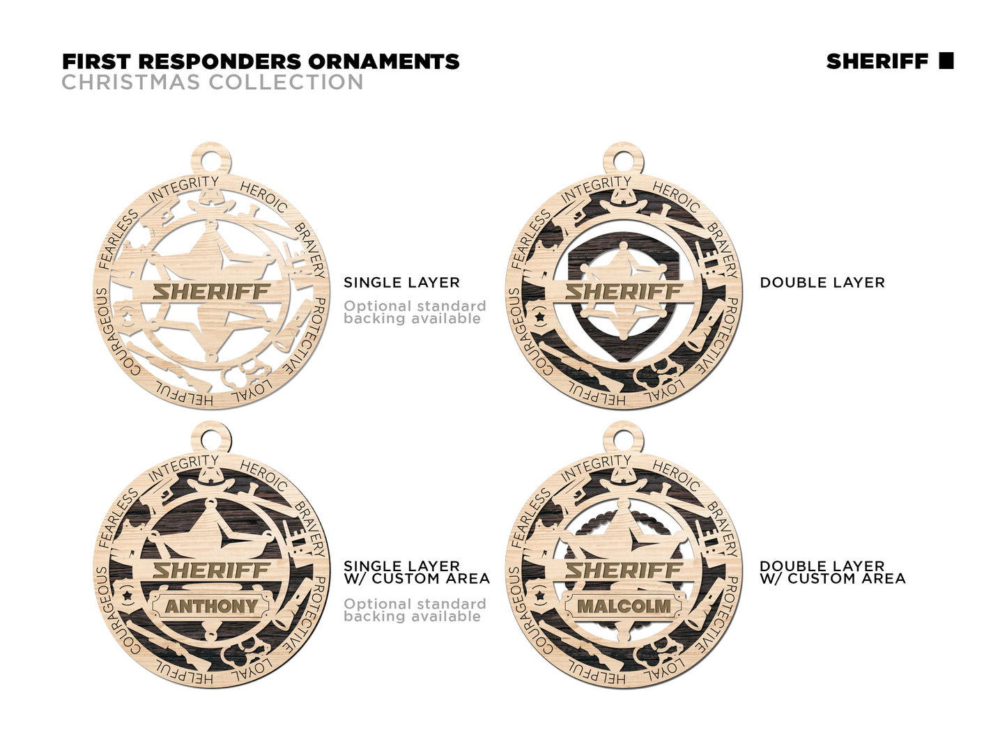 First Responder Ornaments (Customizable)