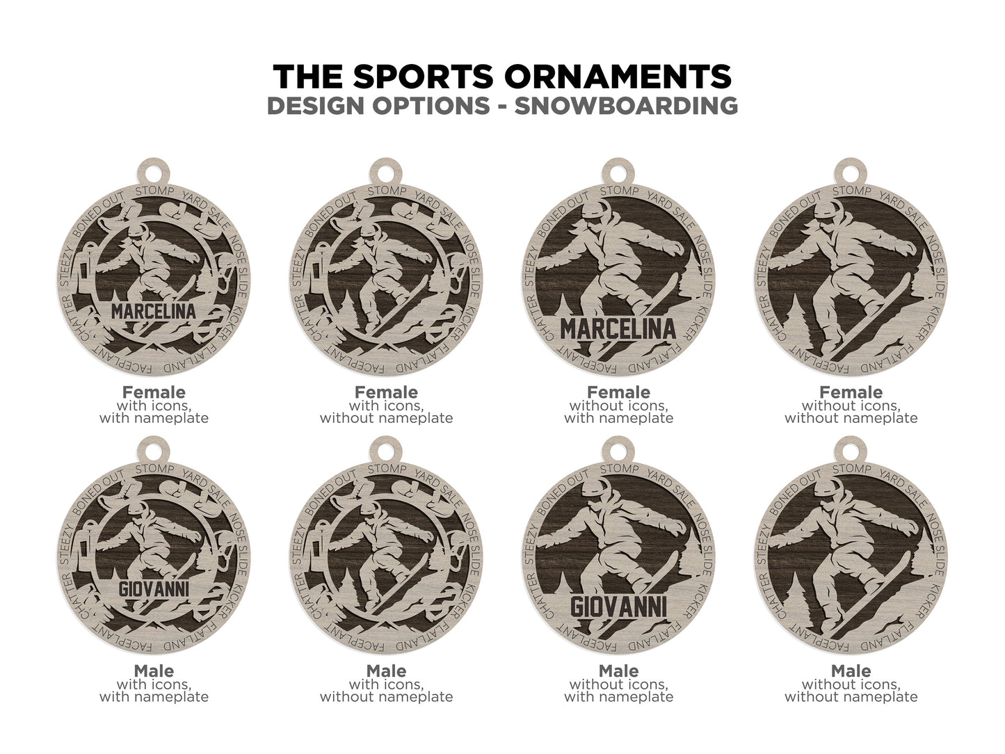 Sport Series Ornaments (Customizable)