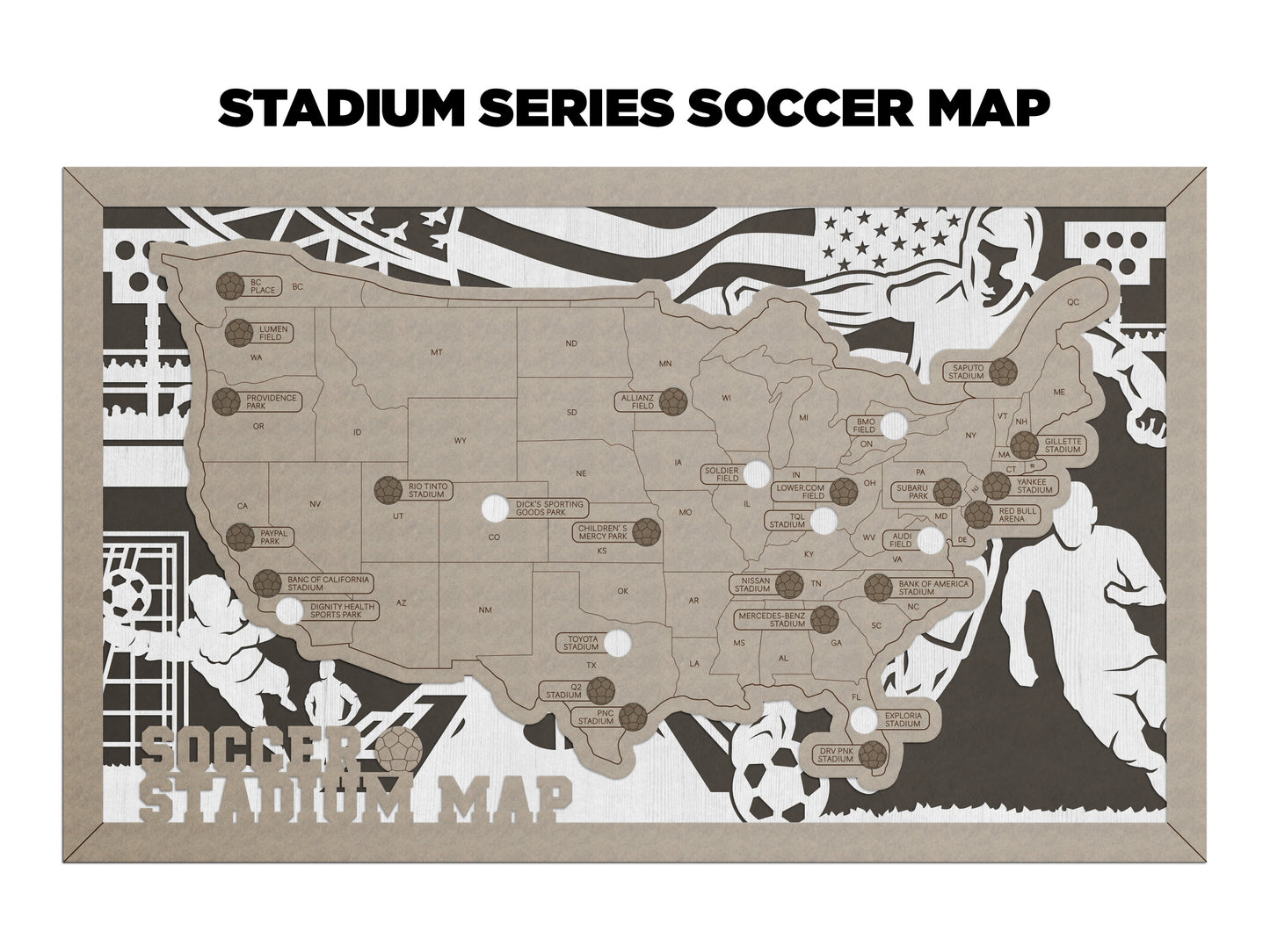 Travel Maps-Sports Stadiums (Customizable)