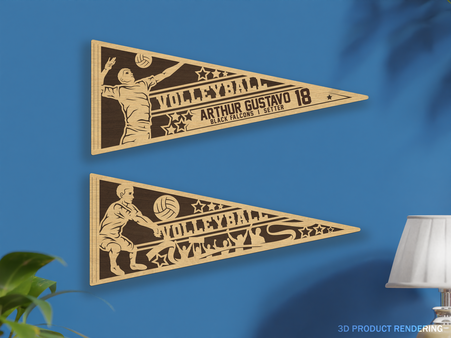 Stadium Series Sports Pennants-Volleyball (Customizable)