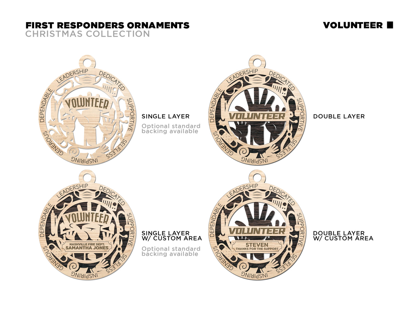 First Responder Ornaments (Customizable)