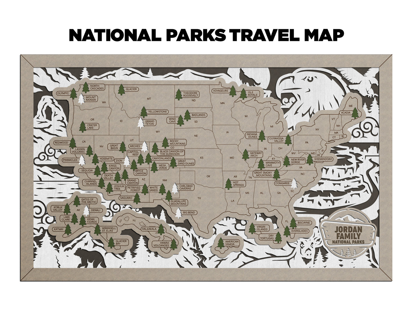 Travel Map-National Parks (Customizable)