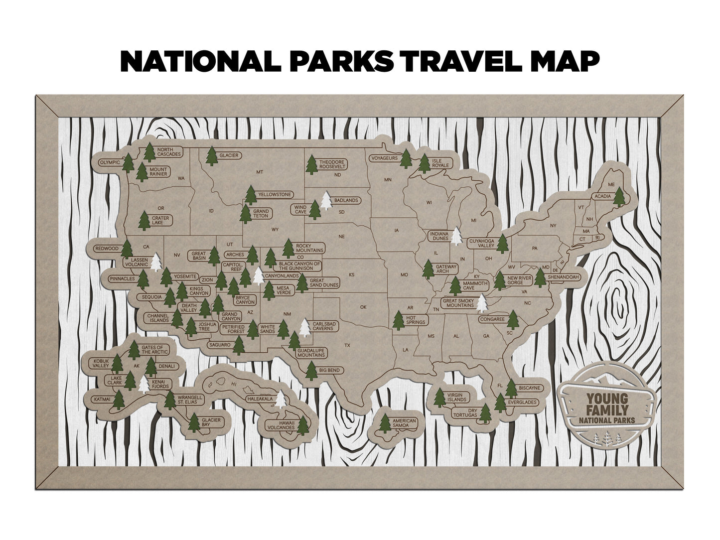 Travel Map-National Parks (Customizable)