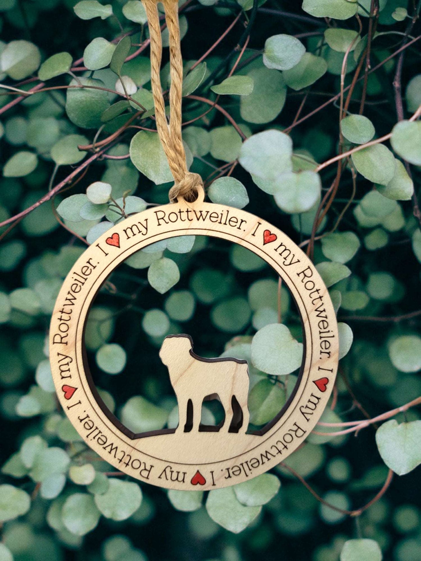 I Love My Dog Breed Ornament