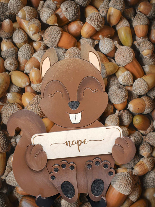 Squirrel Sign/Shelf Sitter (Interchangeable Plaque)