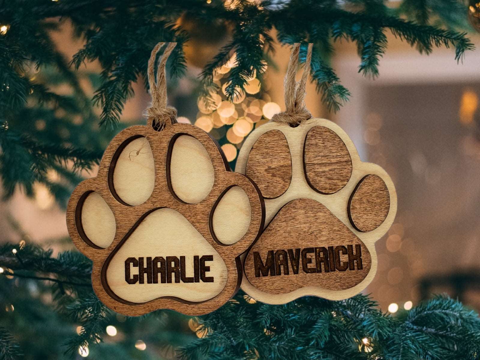 Pawprint Personalized Ornament