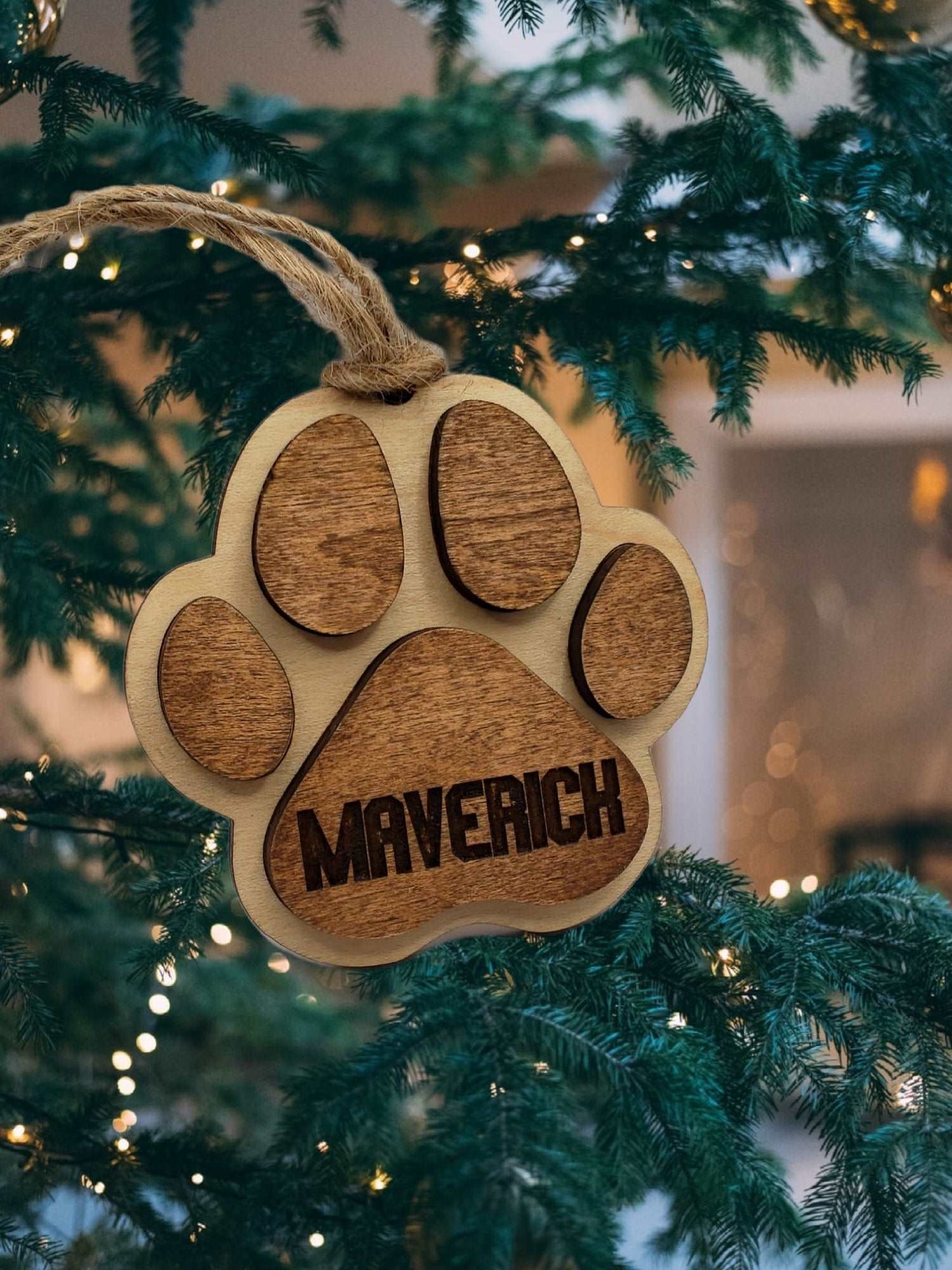 Pawprint Personalized Ornament