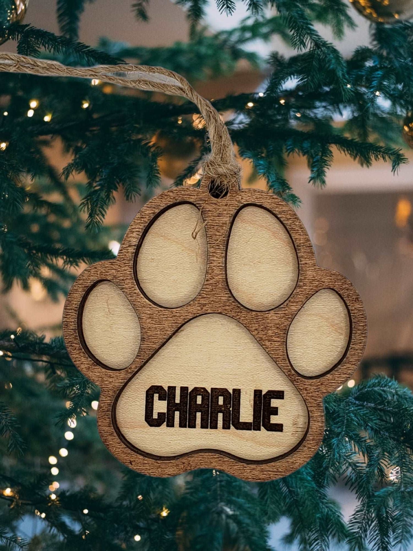 Pawprint Personalized Ornament