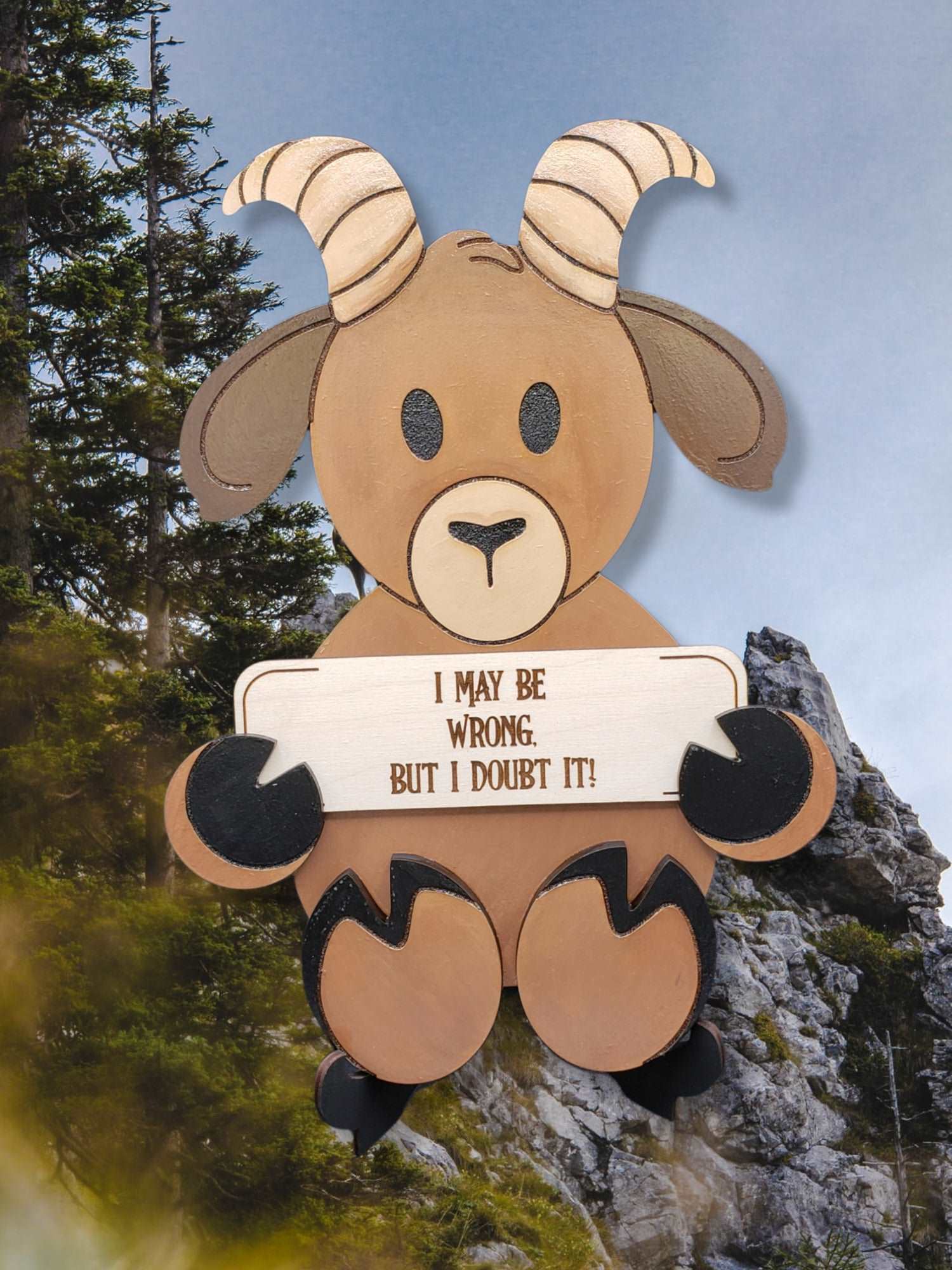 Goat Sign/Shelf Sitter (Interchangeable Plaque)