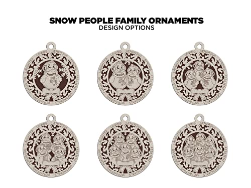 Snow People Family Ornament (Customizable)